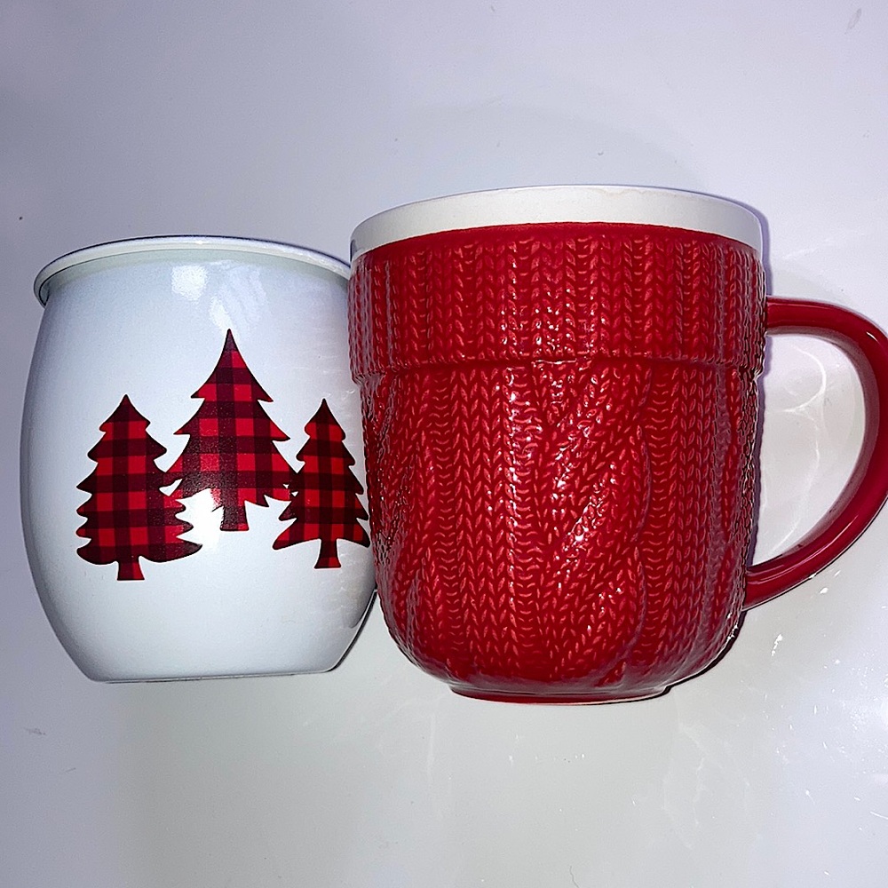 Holiday Time Christmas Holiday Coffee/Tea Mug Bundle | Red & White | 20 oz